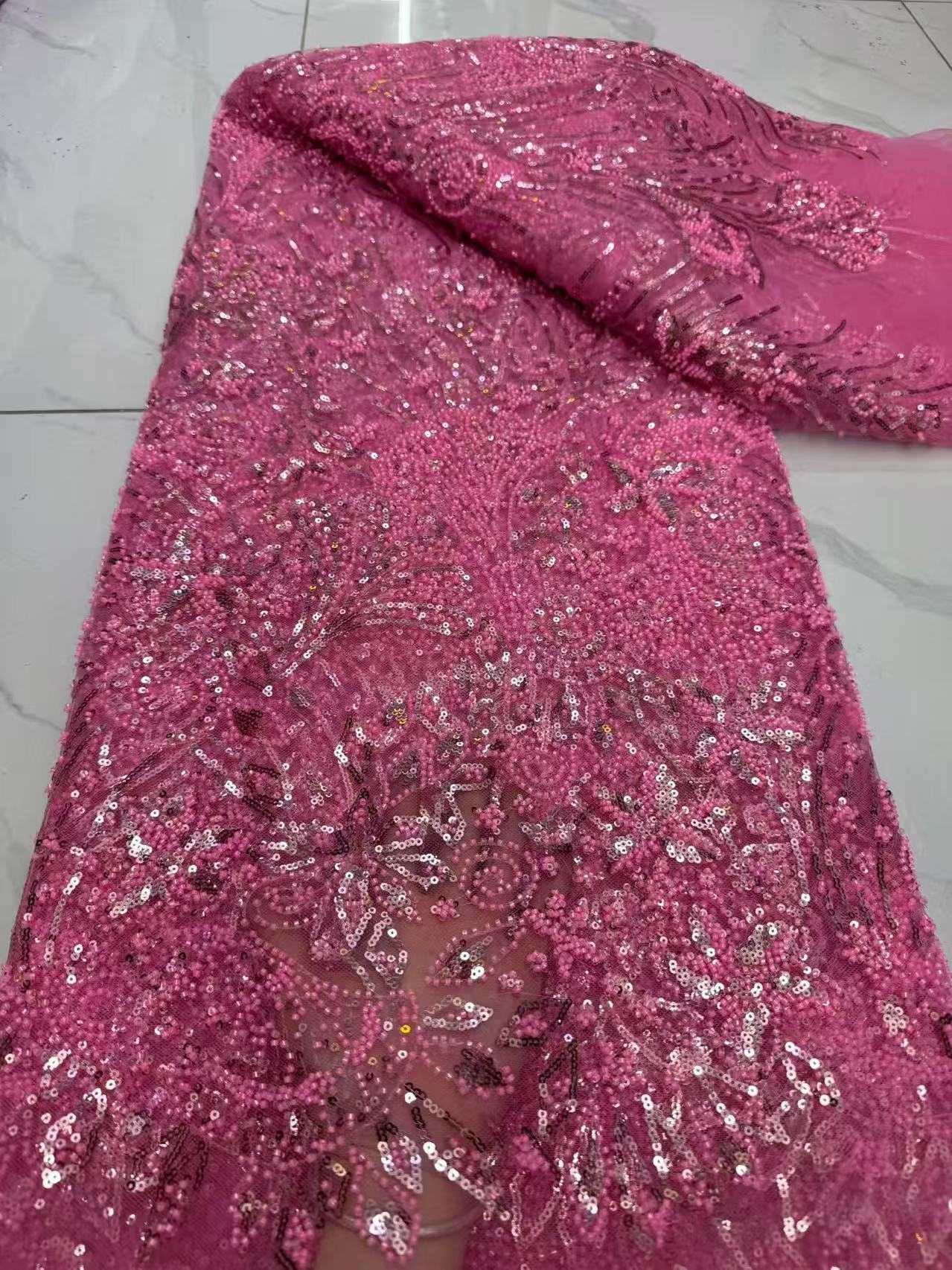 Embroidery Net Fabric - أقمشة أفريقية فاخرة مطرزة عالية الجودة،