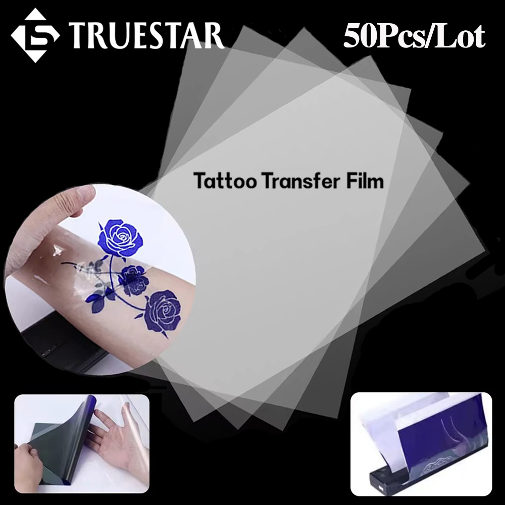 Transfer Paper Carbon - 50 قطعة فيلم نقل الوشم الشفاف