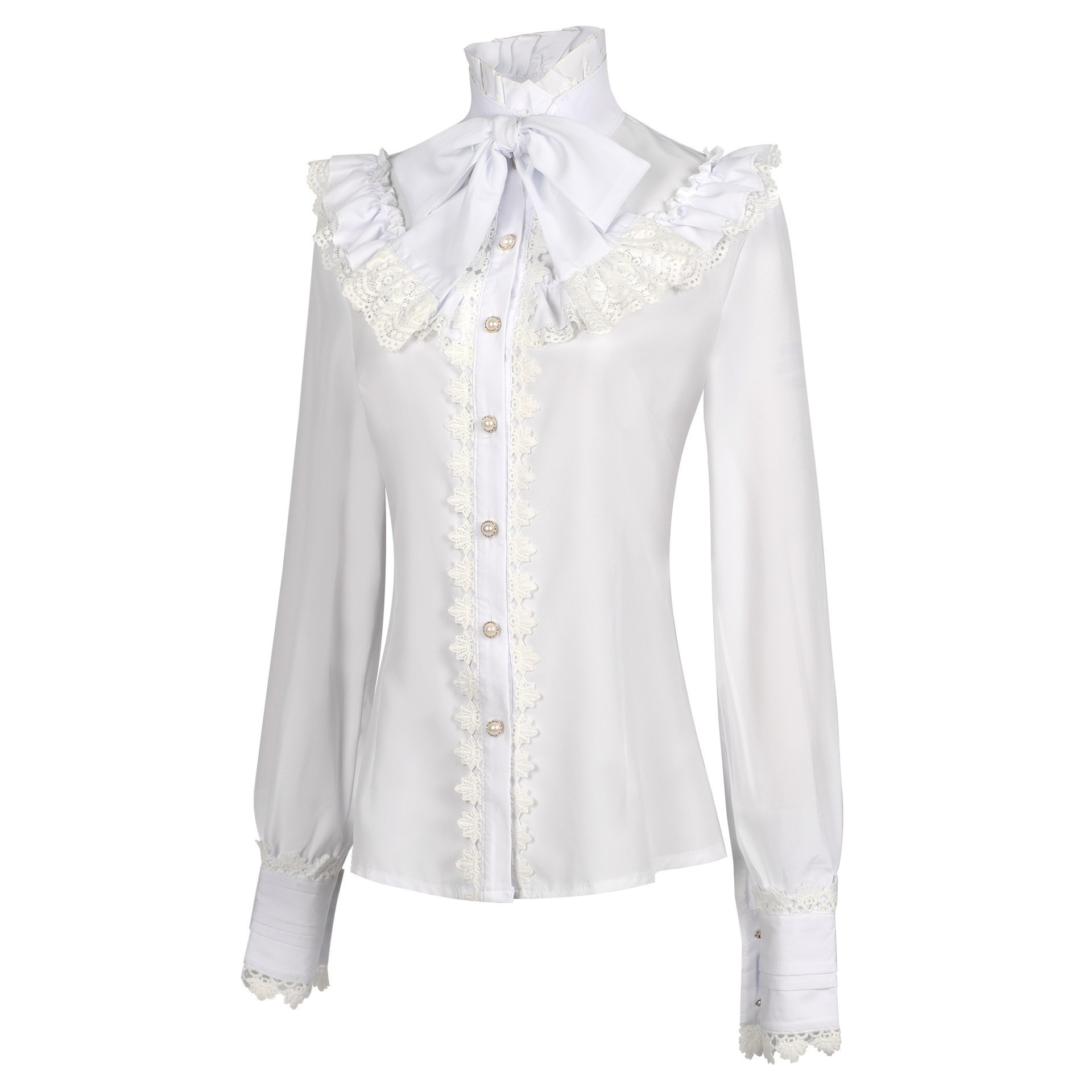 Embroidery Shirt - قميص نسائي جديد بتصميم فيكتوري قوطي،