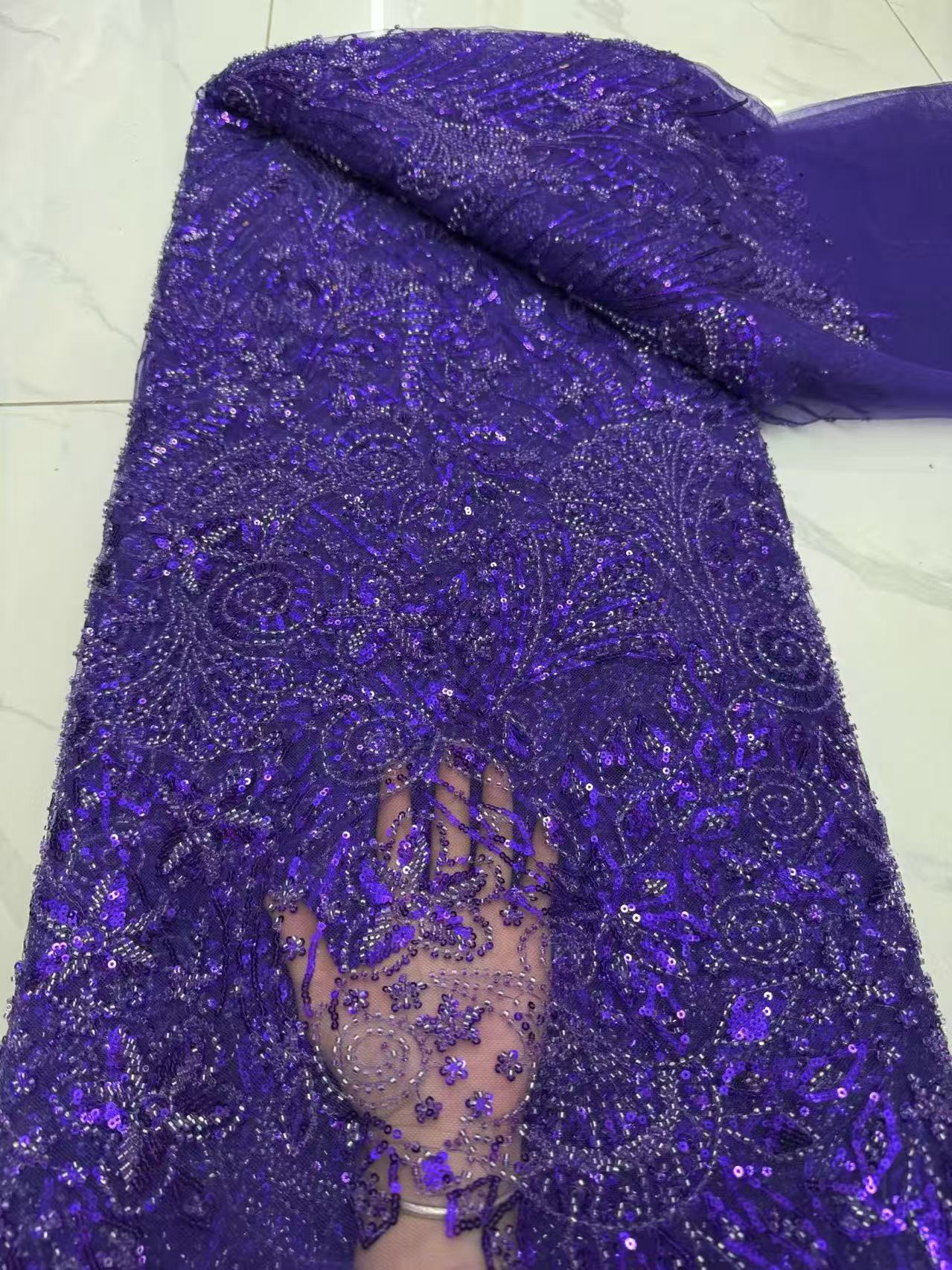 أقمشة أفريقية فاخرة مطرزة عالي - مراجعة Embroidery Net Fabric وسعره