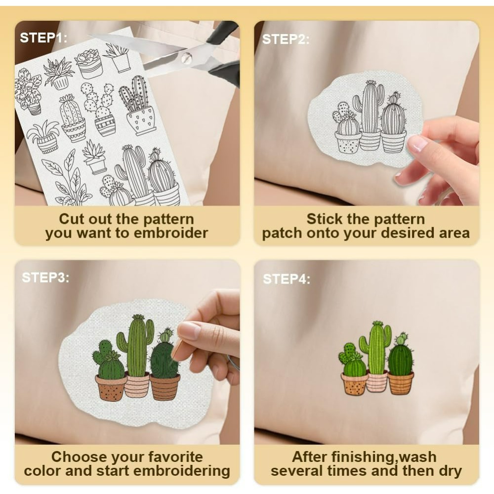 30 قطعة بونساي الصبار التطريز  - مراجعة Embroidery Pattern وسعره