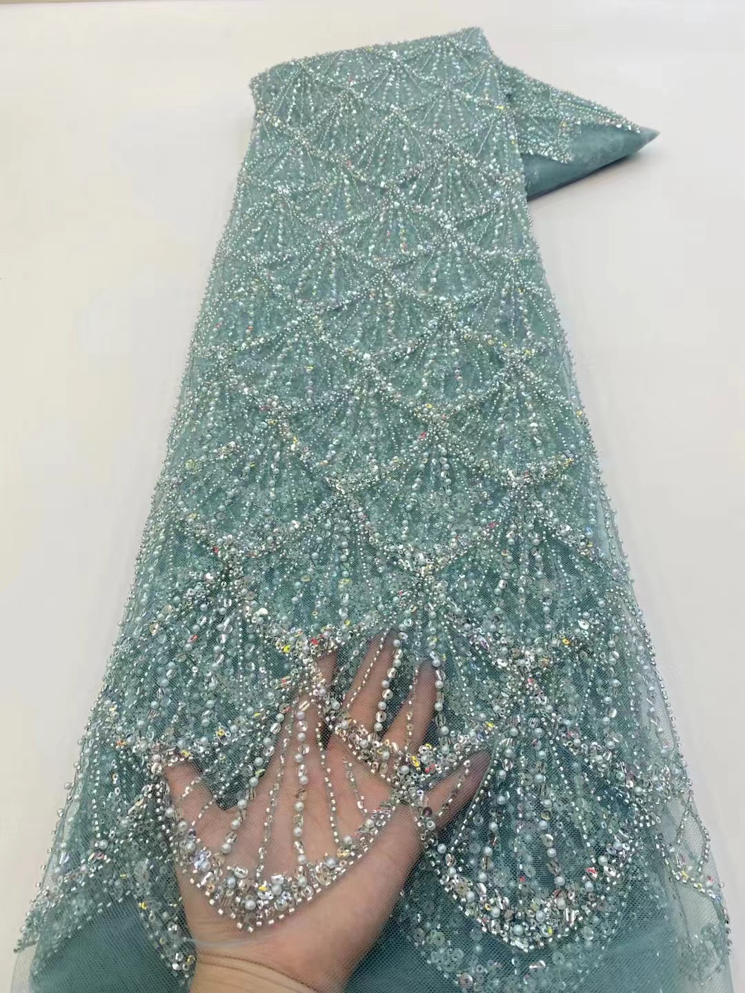 قماش دانتيل تول أفريقي 2026، ق - مراجعة Embroidery Net Fabric وسعره