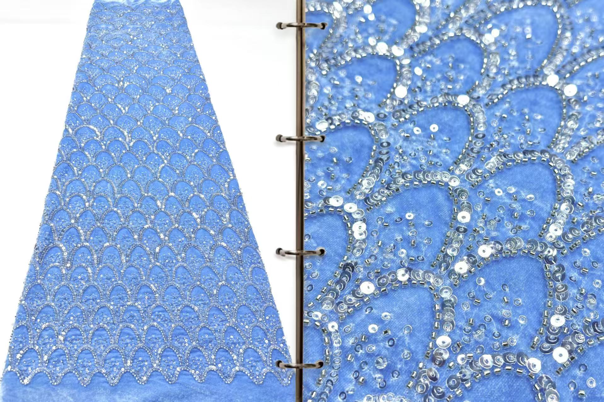 فساتين حفلات فاخرة مزينة بالتر - مراجعة Embroidery Net Fabric وسعره