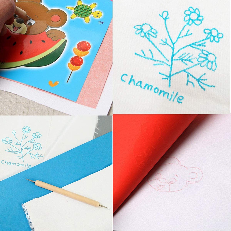 10 قطعة ورق نقل التطريز مع قلم - مراجعة Transfer Paper Carbon وسعره
