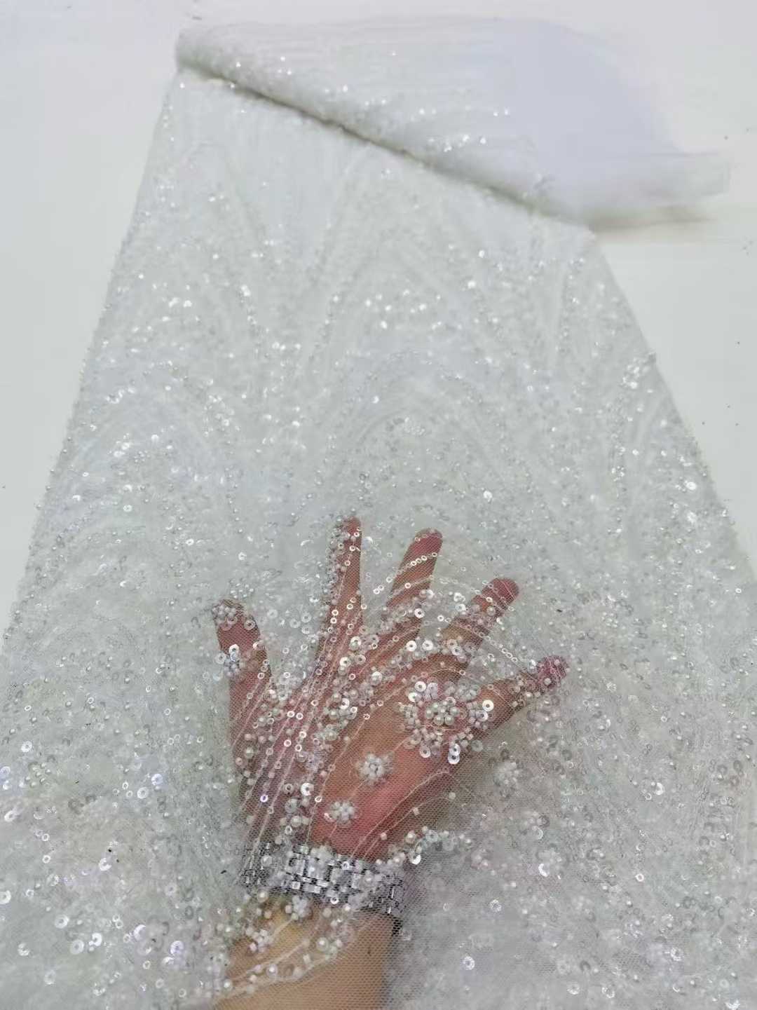 2026 الأفريقي النيجيري عالية ا - مراجعة Embroidery Net Fabric وسعره